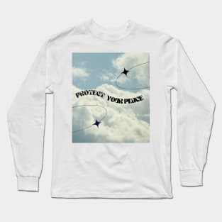 Protect Your Peace Blue Sky Art Print Long Sleeve T-Shirt